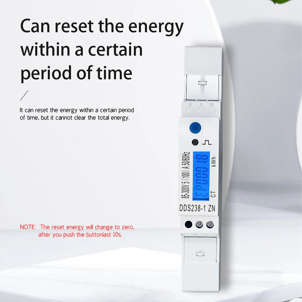 DDS238-1 ZN Energy Meter V-I-Hz-Pimport/export activereactive energy8–300V 20mA–100ACT 5060Hz RS485bi-directional LCD backlight