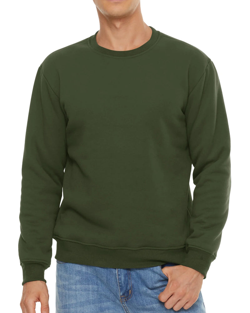 TACVASEN Men's Winter Fleece Pullover Sweatshirt, Long Sleeve Crew Neck, Warm Lambswool Lining, Thick Underwear