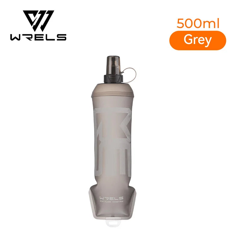 WRELS TPU Soft Water Bottle BPA‑Free Collapsible Flask Leakproof Soft Flask Hiking Climbing Marathon Sports Hydration Pack