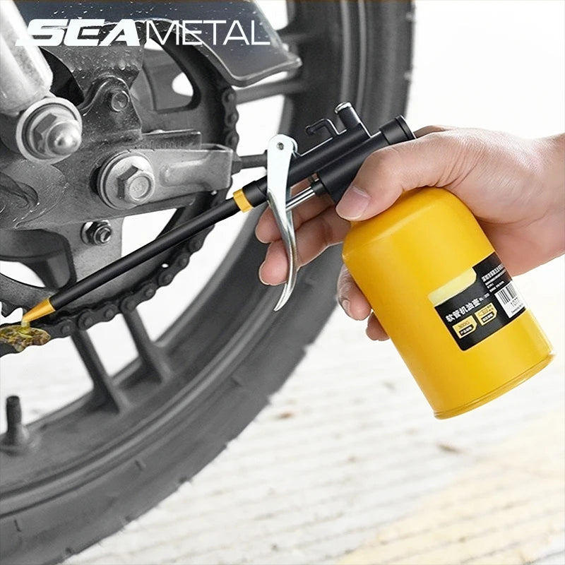 SEAMETAL Oil Can Lubrication Metal/Plastic High Pressure Pump Grease Guns Car Oil Pot Bottle Car Repair Tool 180ml 250ml