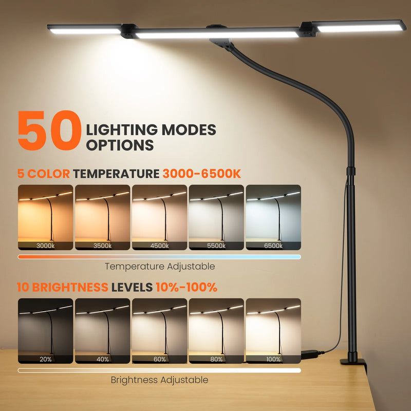 ចង្កៀងតុក្បាលបី ចង្កៀង LED ចង្កៀងតុកុំព្យូទ័រ ចង្កៀងភ្ជាប់អេក្រង់កុំព្យូទ័រ ចង្កៀងថែរក្សាភ្នែក ចង្កៀងតុសម្រាប់សិក្សានៅផ្ទះ