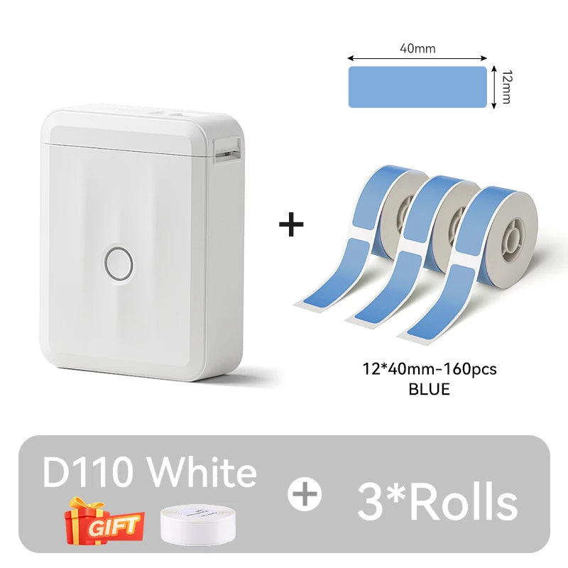NIIMBOT D110 Thermal Label Printer Mini Portable Self-adhesive Label Maker With Tape for Home Similar to Dymo Labeling Machine
