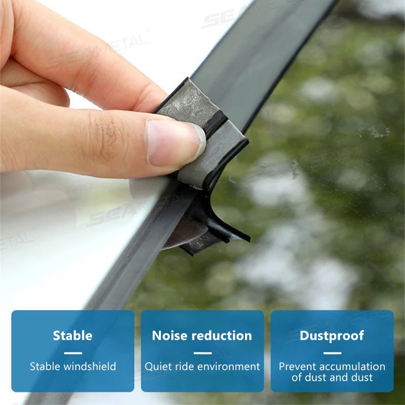 SEAMETAL 2/8M Car Rubber Seal Strips Auto Windshield Roof Rubber Sealing Strip Noise Insulation Car Accessories 14/19/27/30/35mm