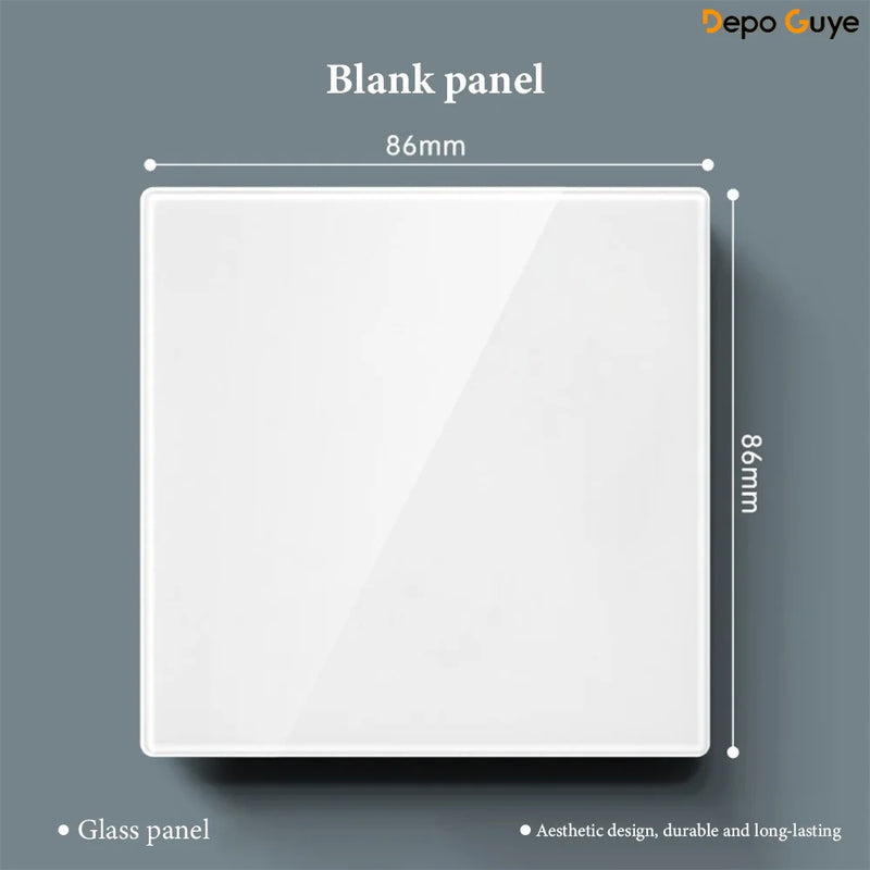 White UK 230V Tempered Glass Touch Light Switch Socket LED Wall Panel Smart Home Switches Socket Manufacturer Wholesale Supplier