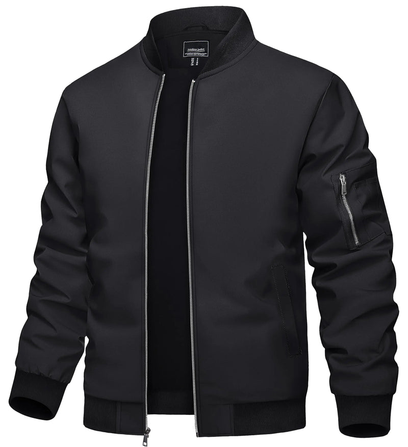 TACVASEN Men's Lightweight Windbreaker Bike Jacket Spring Autumn Casual Zip Up Coat With Pockets Fashion Streetwear Outerwear