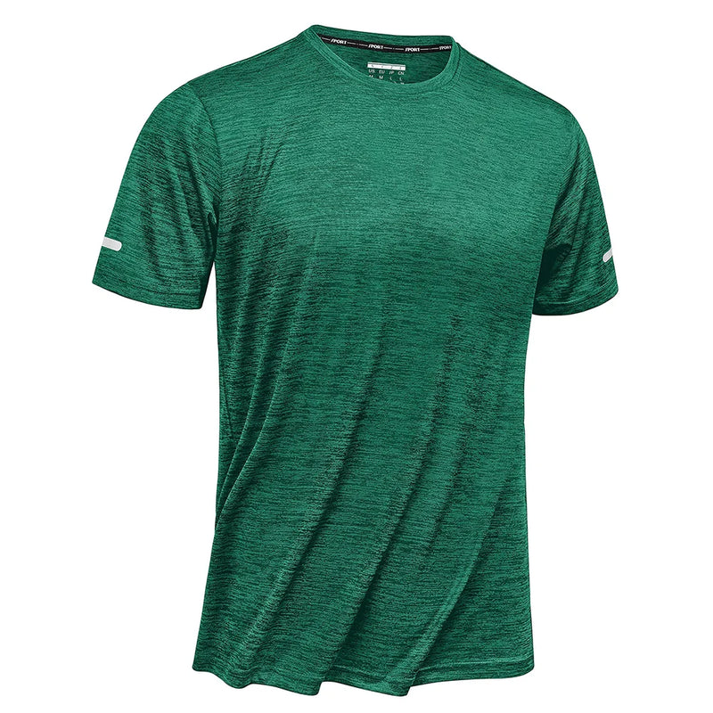 TACVASEN Summer Quick Dry T-shirts Mens Running Jogging Athletic T-shirts Reflective Stripe Sports Gym Fitness Workout T Shirts