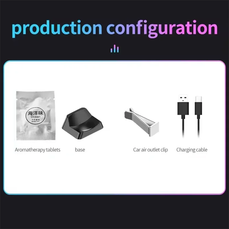 1pcs Aromatherapy Magnetic Pickup Lamp Colorful Ambient Air Fresher Round RGB Lights Rechargeable for Car Air Outlet or Room