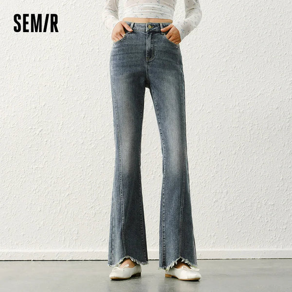 ខោខូវប៊យ Semir Flare Jeans សម្រាប់នារី 2026 រដូវផ្ការីក ខោជើងវែង ខោជើងវែង ទាន់សម័យ រចនាបថ Retro