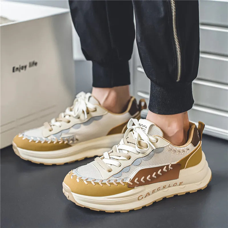 Men's casual Chunky sneakers Four seasons breathable lightweight soft-sole anti-slip fashion outdoor speed running sports shoes