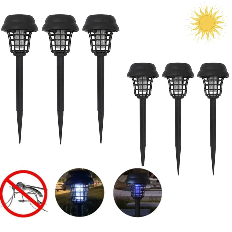 ចង្កៀងសម្លាប់មូស Joyinled 2PCS ថាមពលព្រះអាទិត្យ ធន់នឹងទឹក ក្រៅផ្ទះ កាំរស្មីយូវី អគ្គិសនី អន្ទាក់សត្វល្អិត សម្រាប់សួនច្បារ សួនច្បារ ទីធ្លា ការគ្រប់គ្រងសត្វល្អិត