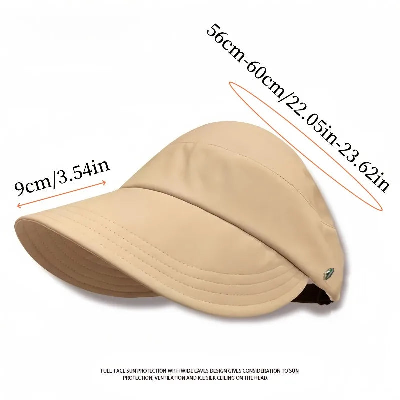 Women's Sun Hats Wide Brim UV Protection Foldable Fisherman Hat with Mask Holder & Ponytail Hole, Sunscreen hat.