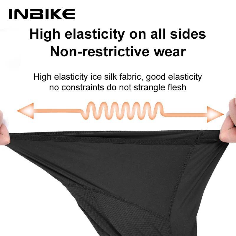 INBIKE Summer Cooling Cycling Face Mask Sun Protection Cover Ice Silk Neck Gaiter Hood for Men Women Bicycle Motorcycle Running