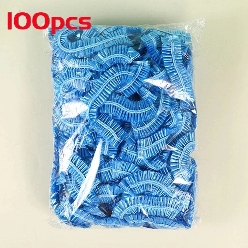 100pcs Disposable Shower Cap,Hair Protection Cap Suitable for Salons, And Home Use,Leak-Proof Bathroom And Travel Hair Cover.