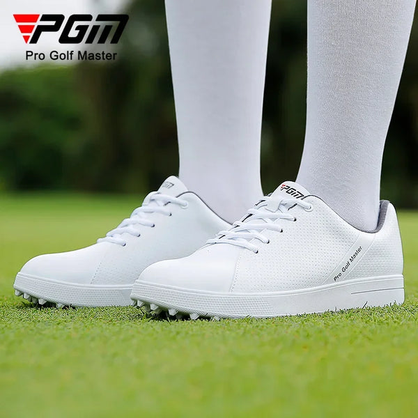 PGM Women Golf Shoes with Spinners/Laces Waterproof Microfiber Anti Slip Nails Sports Sneakers XZ305