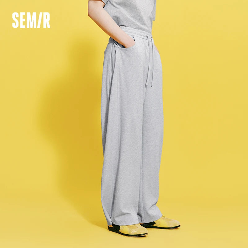 Semir Men Pants Knitted 2026 Wide Leg Diamond Soft Drape Urban Casual Everyday Style Soft Comfortable Daily Wear Trendy