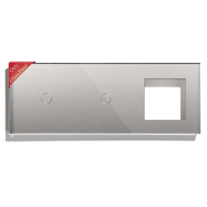BSEED EU Standard Touch Light Switch Panel With Wall Socket Frames 228mm Metal Base Included Glass Frame Without Switch Part