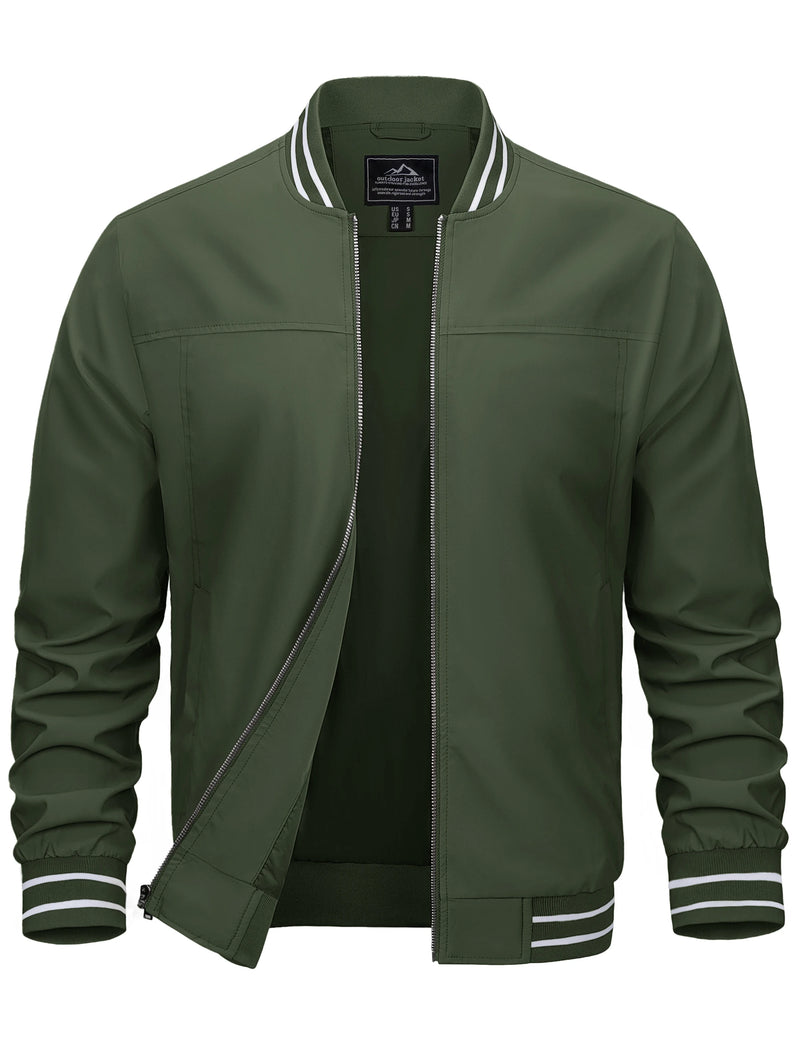 TACVASEN Mens Lightweight Waterproof Bike Jackets Windproof Warm Outdoor Jackets Spring Fall Zip Up Coat With Pockets