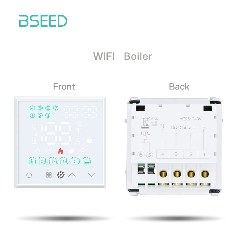 BSEED M1 WIFI Thermostat Room Temperature Controller Electric Floor Smart Water Heating Boiler DIY Parts Wall Socket Glass Frame
