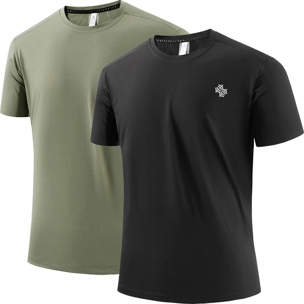 2pcs Men/Woman Breathable Fast Drying Running Sports Fitness Breathable Comfortable Short Sleeve T-Shirt Casual Light Gym Tops