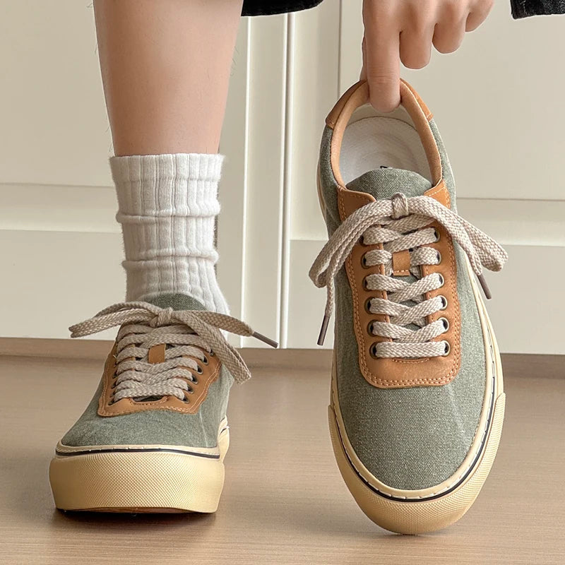 Men's high-quality canvas shoes four seasons fashion breathable light soft-sole comfort outdoor casual walking sports board shoe