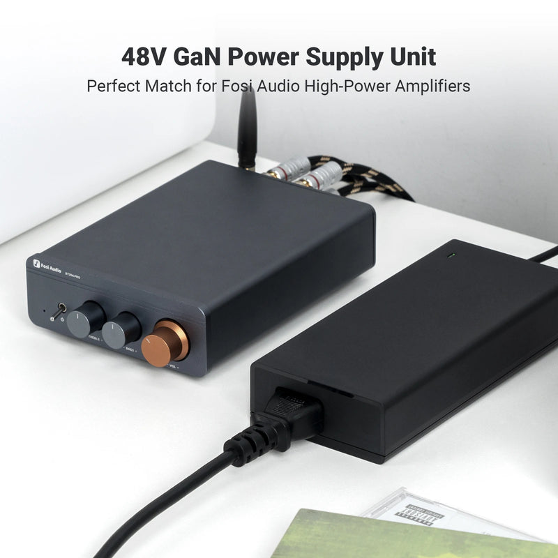 អាដាប់ទ័រថាមពល Fosi Audio 48V 5A GaN អង្គភាពផ្គត់ផ្គង់ថាមពល 36V 6A សម្រាប់ឧបករណ៍ពង្រីកថាមពល TB10D, BT20A PRO, V3