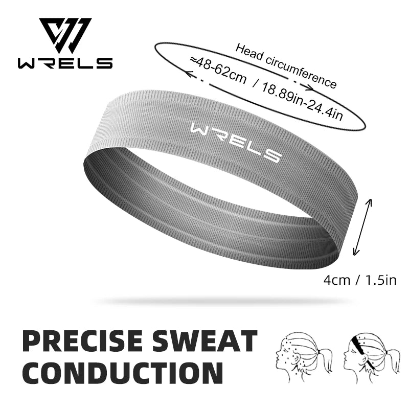 WRELS Sports Sweatband  Breathable Sweat Absorbent Headband Elastic Sweat Hair Band Soft Outdoor Sport Yoga Gym Fitness Headband