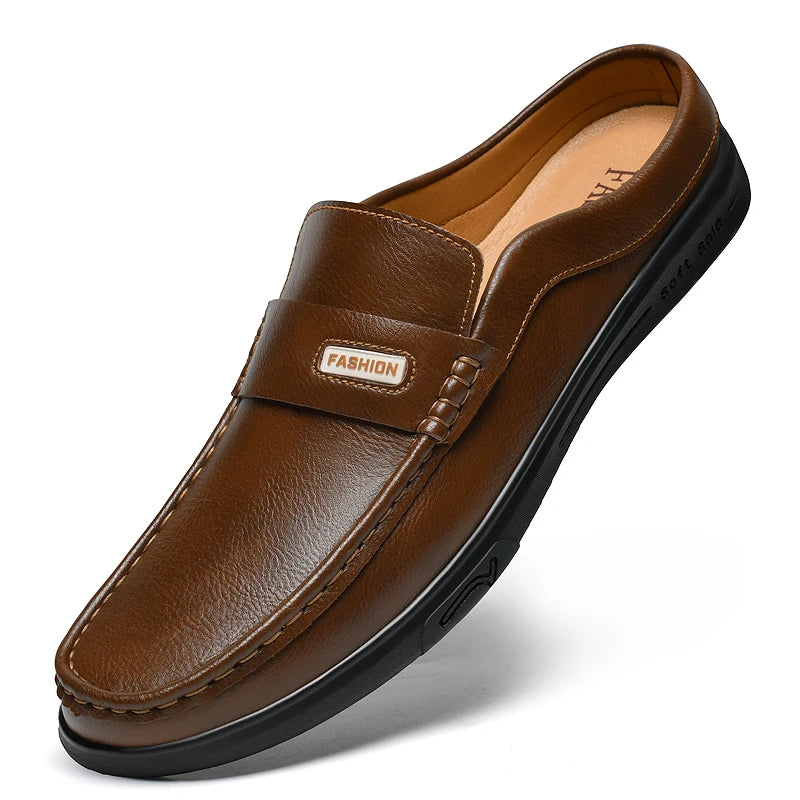 Italian Designer Half Shoes for Men Mules Loafers Mens Slip-ons Backless Flats Indoor Outdoor Comfortable Big SIze 49 50 51