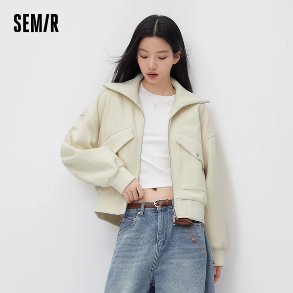 អាវធំស្ត្រី Semir ឆ្នាំ ២០២៦ អាវក្រៅស្មារលុង កអាវមូល ទាន់សម័យ ទាន់សម័យ ទន់ ស្រួលពាក់