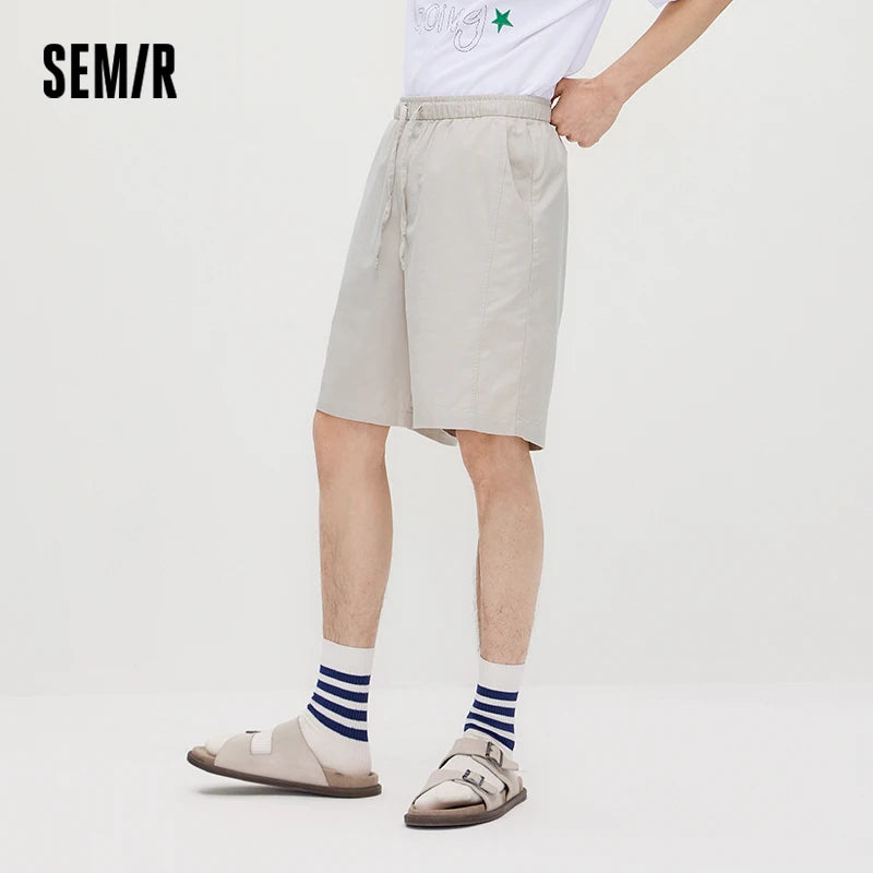 Semir Men Pants Casual Elastic Drawstring Waist Loose Straight Leg Comfortable Soft 2026 Summer Casual Daily Wear Top