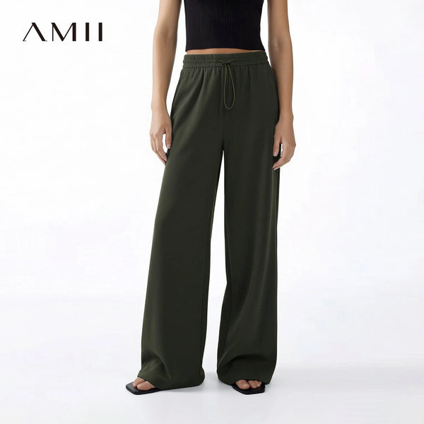 ខោ Amii សម្រាប់នារី រដូវក្ដៅ ឆ្នាំ២០២៦ ខោជើងវែងចង្កេះយឺតអាចលៃតម្រូវបាន ខោជើងវែងធម្មតា ខោរលុងសម្រាប់នារី 12612040