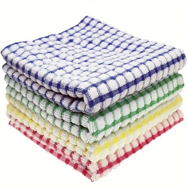 1/2pcs Cotton Checkered Car wash cloth, Assorted Colors,Durable Washcloths, Reusable Dish Rags, Multi-Purpose.car wash towel