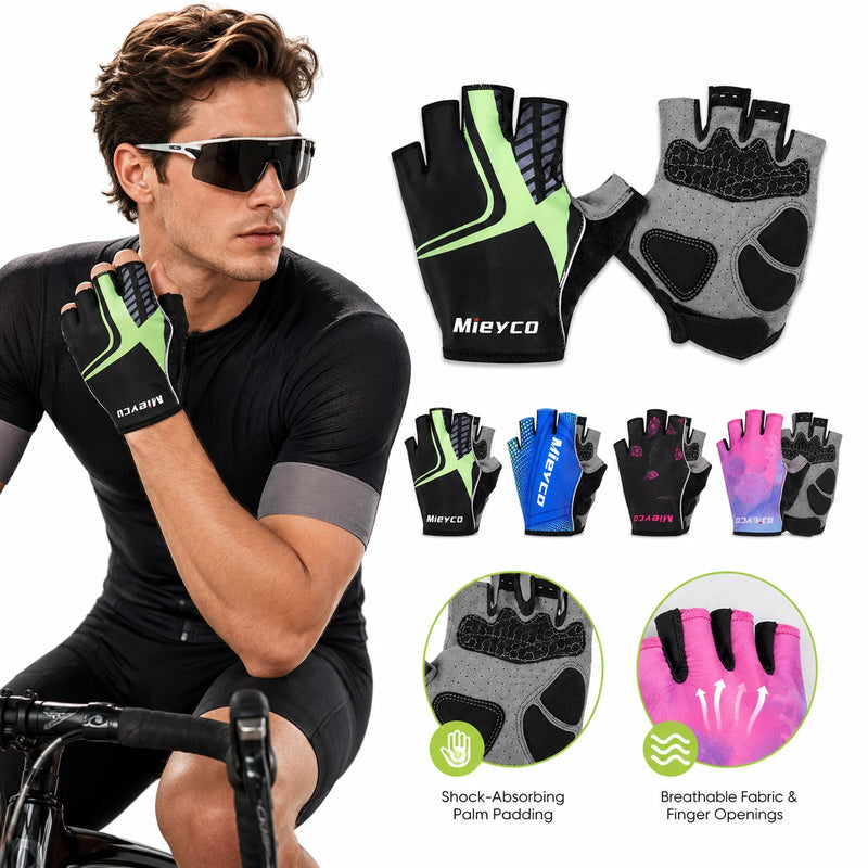 Fingerless Cycling Gloves for Men Women MTB Road Bike Gym Motorcycle Camping Breathable Padded Riding Sports Gloves