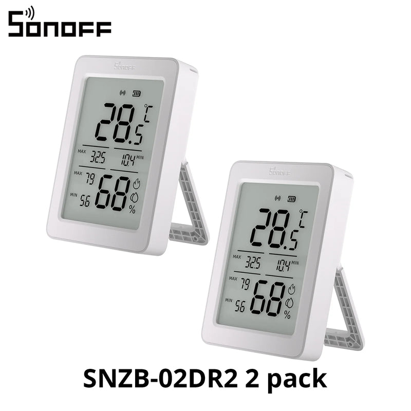 SONOFF AirGuard TH 3.6'' LCD Zigbee Temperature And Humidity Sensor SNZB-02DR2 App Monitoring Advanced Analysis 24-hour Extremes