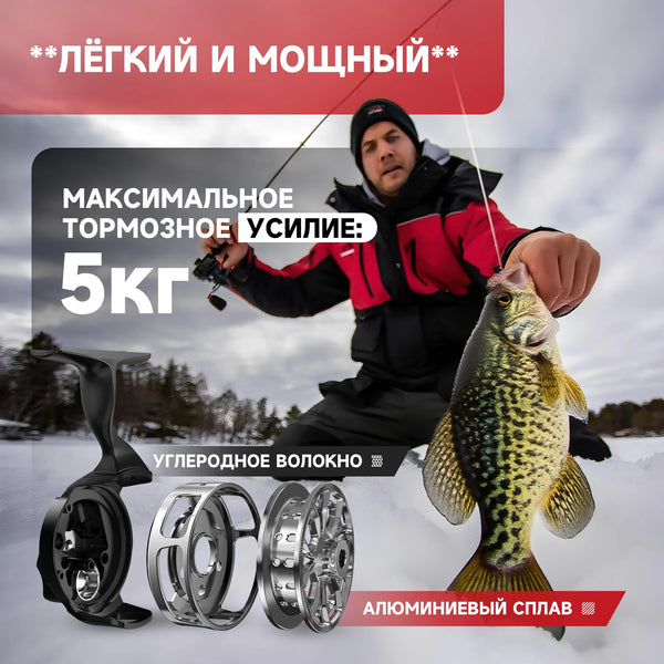 Piscifun ICX CARBON Inline Ice Fishing Reel 3.2:1 High Speed Free Fall Magnetic Smooth 5kg Max Drag Winter Reel