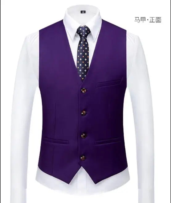 Asian Size Men's Sleeveless Vest, Single-breasted V-neck Vests Jacket, 26 Colors Can Choose From Waistcoat.