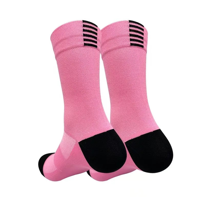 WRELS 1/2/3 Pairs Crew Cycling Socks Breathable Fast Dry Running Socks Men Women Thick Cushioned Arch Support Bike Hiking Socks