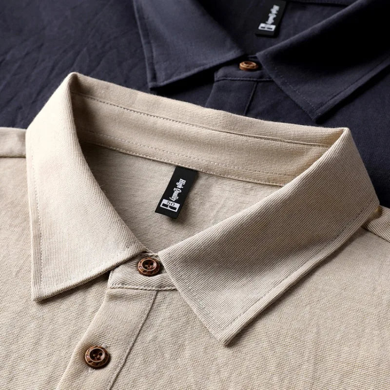 2026 New Men's Short Sleeve Polo Shirt - Classic Lapel with Chest Pocket, Business Casual Style, Multi-Color Sport Polo