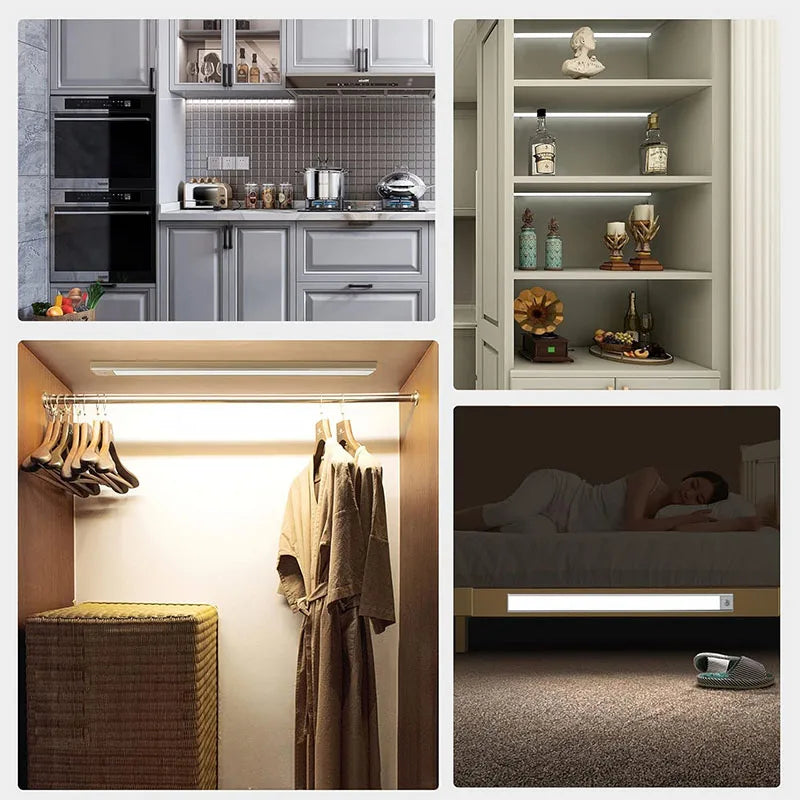 Motion Sensor LED Night Light USB Rechargeable Wireless Wall Mounted for Bedroom Corridor Stairs Bedroom Protection Lighting