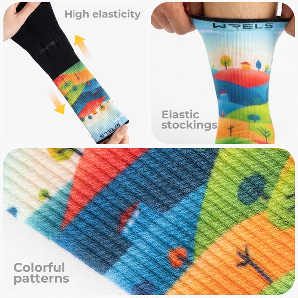 WRELS 1/2/3 Pairs Coolmax Toe Socks Arch Support 5Finger Socks Anti-Blister Anti-Slip Breathable Running Hiking Crew Sport Socks