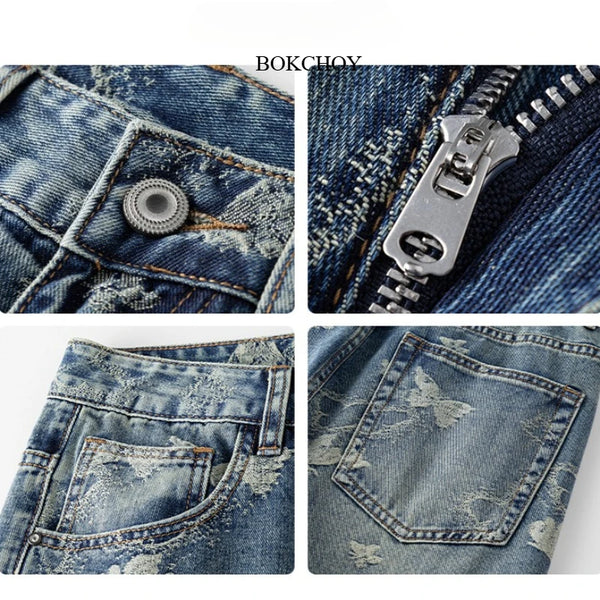 2026 Autumn New Straight Trend Vintage Washed Jeans for Men Clothing Cotton Comfort Male Pants AG7539