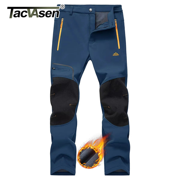 TACVASEN Winter Ski Pants Mens Warm Thermal Waterproof Pants Fleece Lined Trousers Outdoor Hiking Mountain Work Pants Windproof