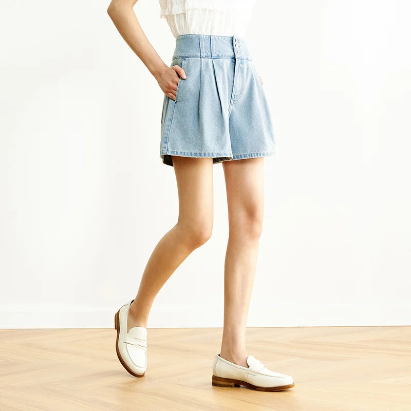 Semir High Waist Denim Shorts Women Loose Fit 2025 Summer New Cooling A Line Versatile Bottoms for Sweet Cool Look