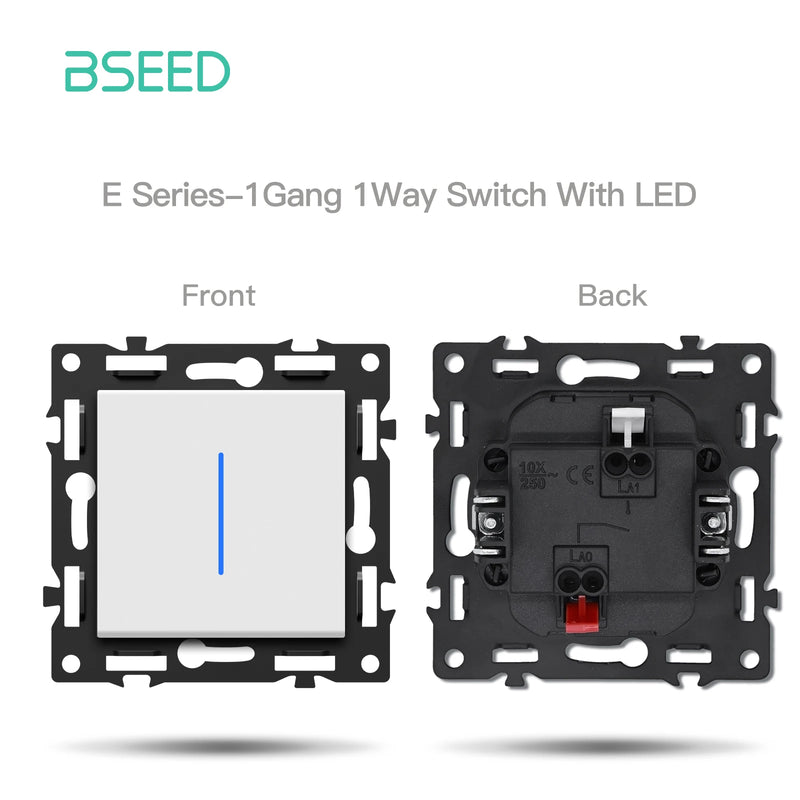 BSEED 1/2Gang Button Switch Function Part Glass Frame Only Light Switch DIY Part ST/TV/CAT6 Scoket Parts Free Combination