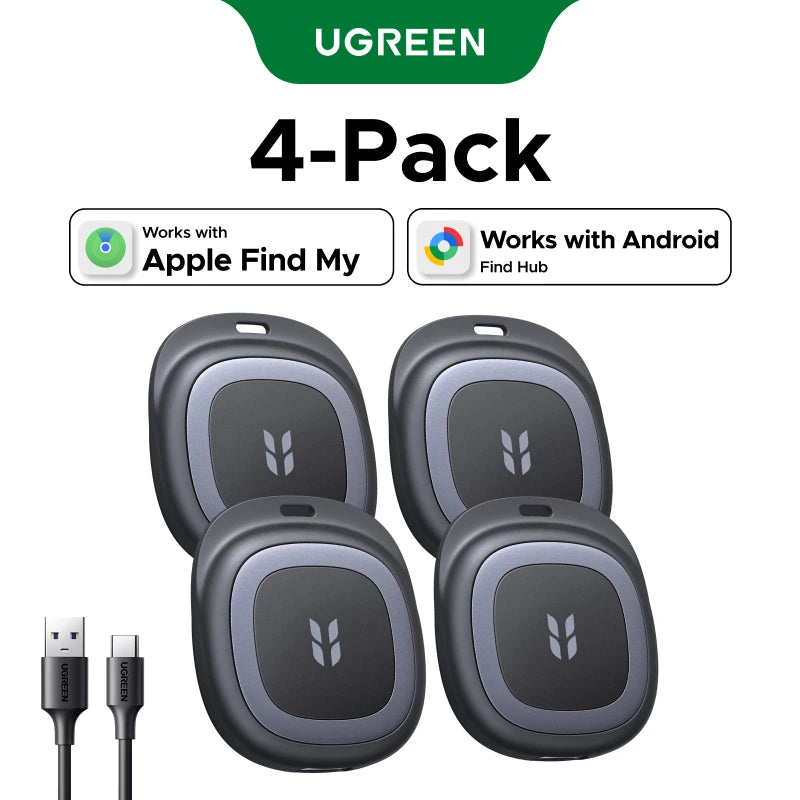 UGREEN Smart Item Tracker Work with Apple Find My & Google Find Hub Bluetooth Finder For iOS & Android C Charging Anti‑Lost Tag