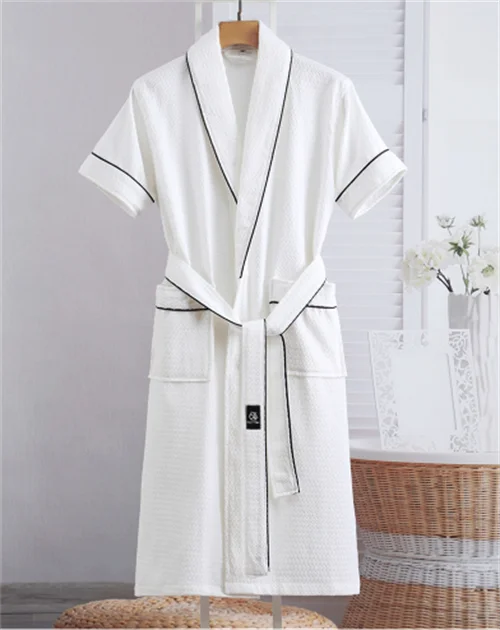 Spring Autumn Shower Bathrobe New Women's 100% Cotton Robe Loose Morning and Night Wear Wedding Dress Casual Sleepwear Woman