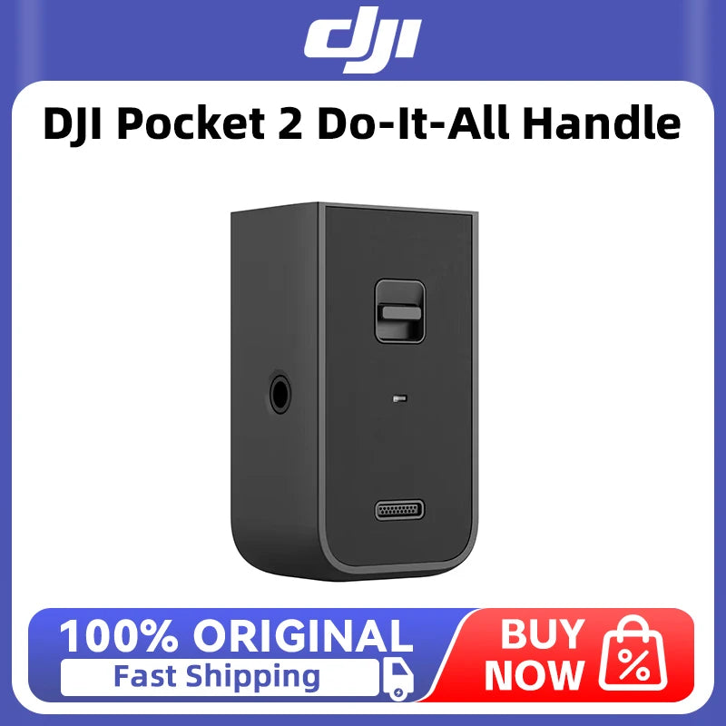 DJI Pocket 2 Do-It-All Handle built-in wireless module, Bluetooth, wireless mic receiver, and 1/4" tripod mount for DJI Pocket 2