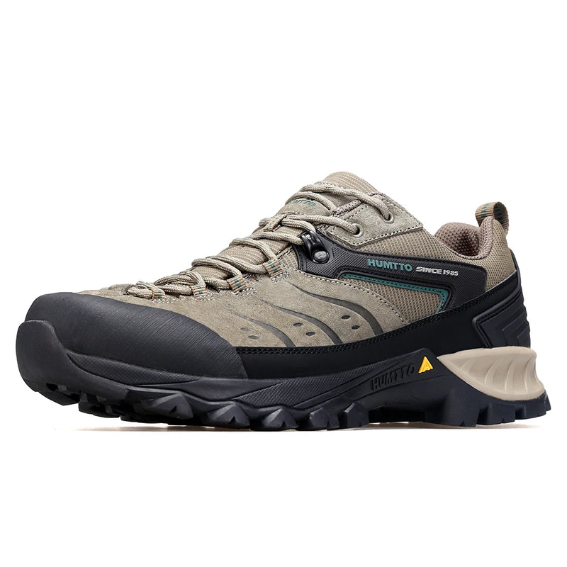 HUMTTO Outdoor Sneakers for Men Genuine Leather Hiking Boots Mens Luxury Designer Climbing Trekking Sports Safety Work Man Shoes