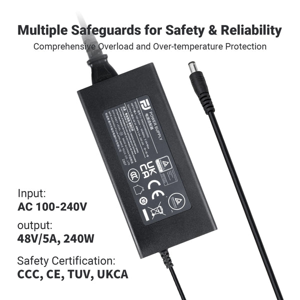 អាដាប់ទ័រថាមពល Fosi Audio 48V 5A GaN អង្គភាពផ្គត់ផ្គង់ថាមពល 36V 6A សម្រាប់ឧបករណ៍ពង្រីកថាមពល TB10D, BT20A PRO, V3