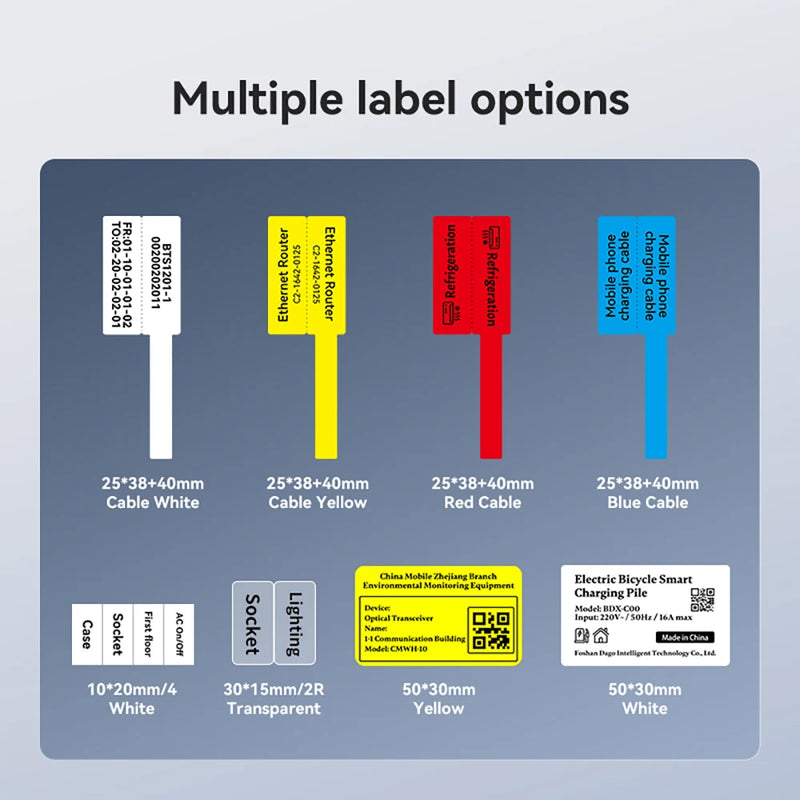 1 Roll Niimbot Cable Label for B1 B21 B3S B31 B4 Color Self-adhesive Self-adhesive Sticker for Communications