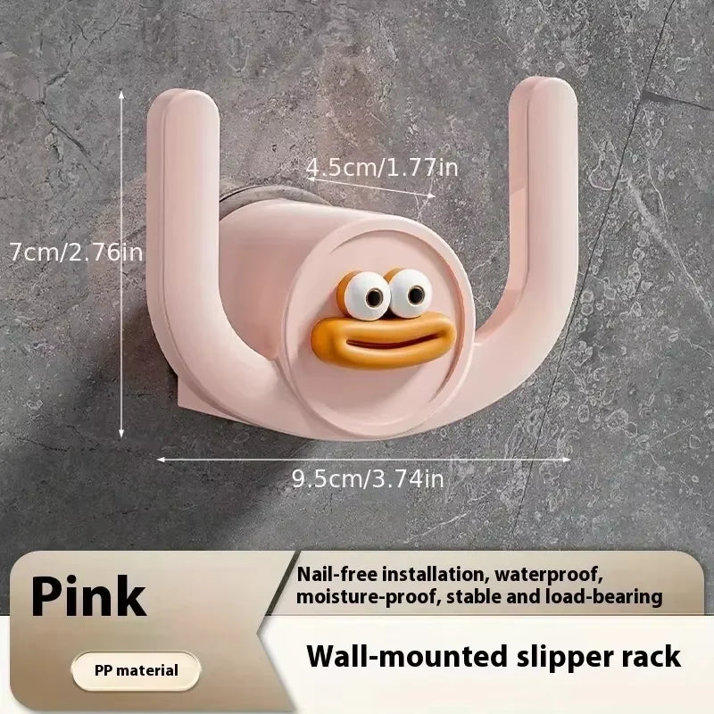 2PCS Cartoon Slippers Hook Bathroom Slipper Rack Shower Storage Organizer Shoe Holder Drainage Stand for Bathrooms and Bedrooms